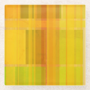 Modern Abstract   Colourful Citrus Colours Glass Coaster
