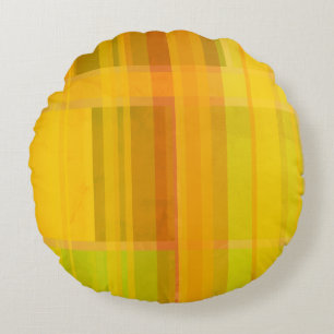 Modern Abstract   Colourful Citrus Colours Round Cushion