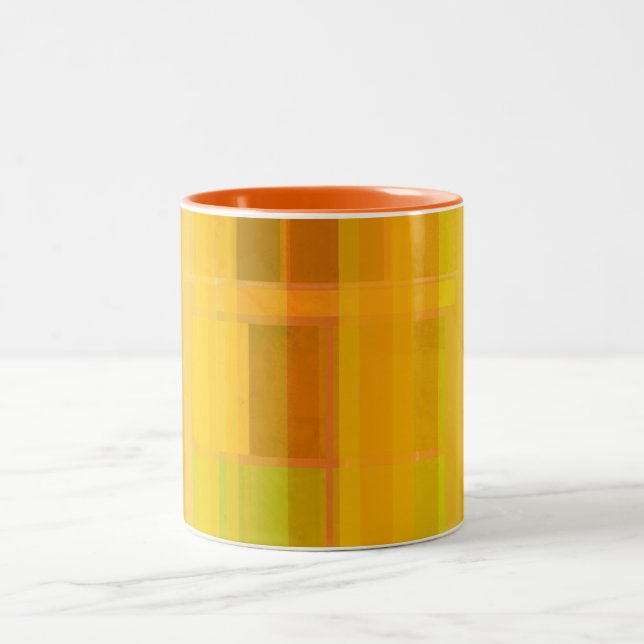 Modern Abstract | Colourful Citrus Colours Two-Tone Coffee Mug (Center)