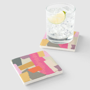 Modern Abstract Colourful  Colour Blocks  Stone Coaster
