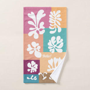 Modern Abstract Colourful Floral Pattern Hand T Towel