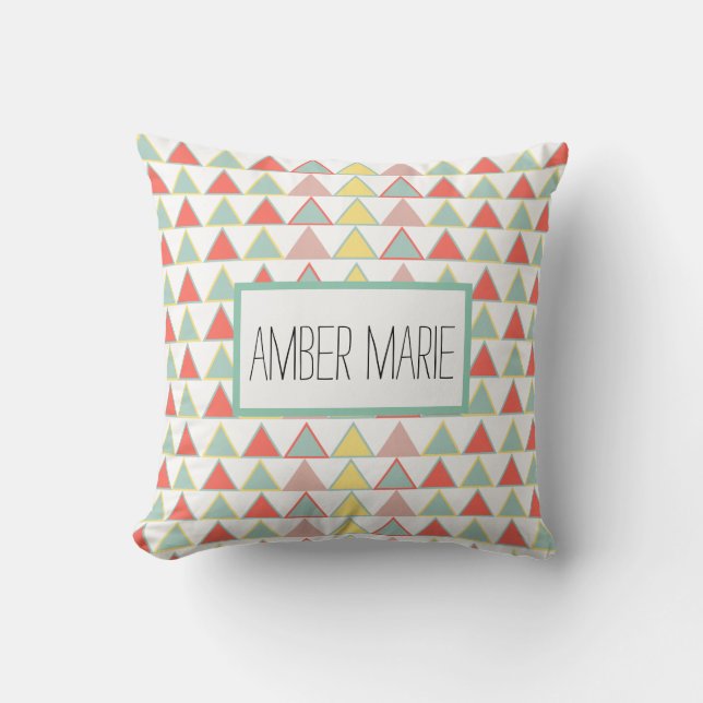 Modern Abstract Colourful Geometric Pattern Cushion (Front)