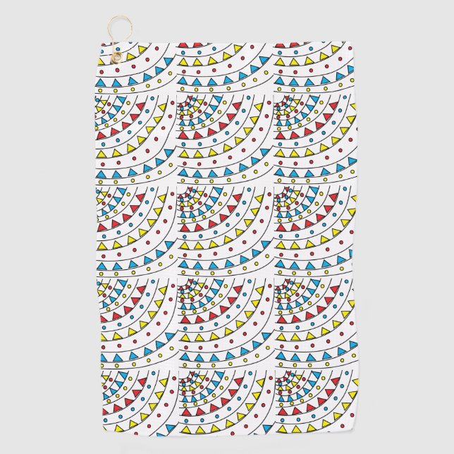 Modern Abstract Colourful Geometric Pattern   Golf Towel (Front)