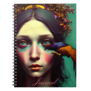 Modern Abstract Colourful Girl Journal