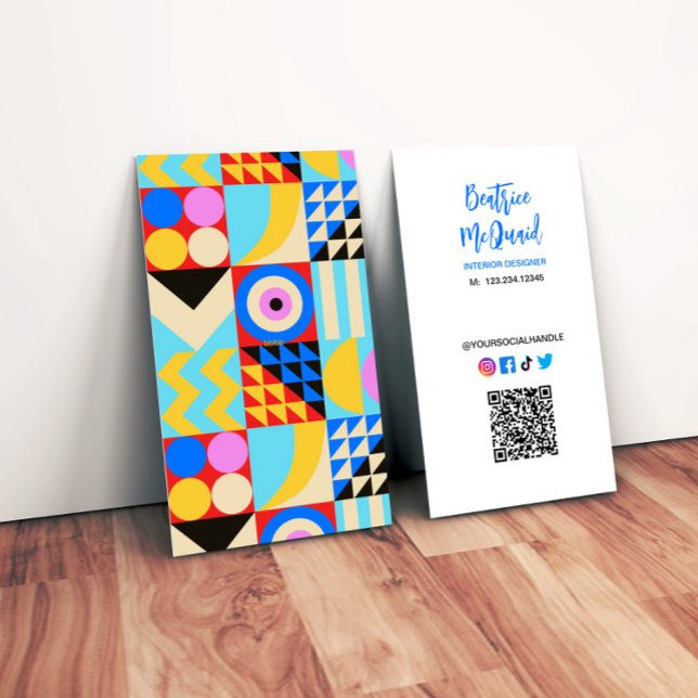 Modern Abstract Colourful Interior Design Business Card (Creator Uploaded)