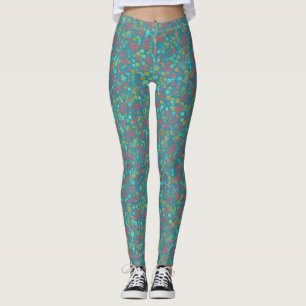 Modern Abstract Colourful Pastel Circles Dots Tea Leggings
