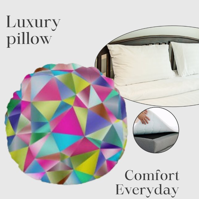 Modern Abstract Colours Prismatic Chromatic  Round Cushion (Creator Uploaded)