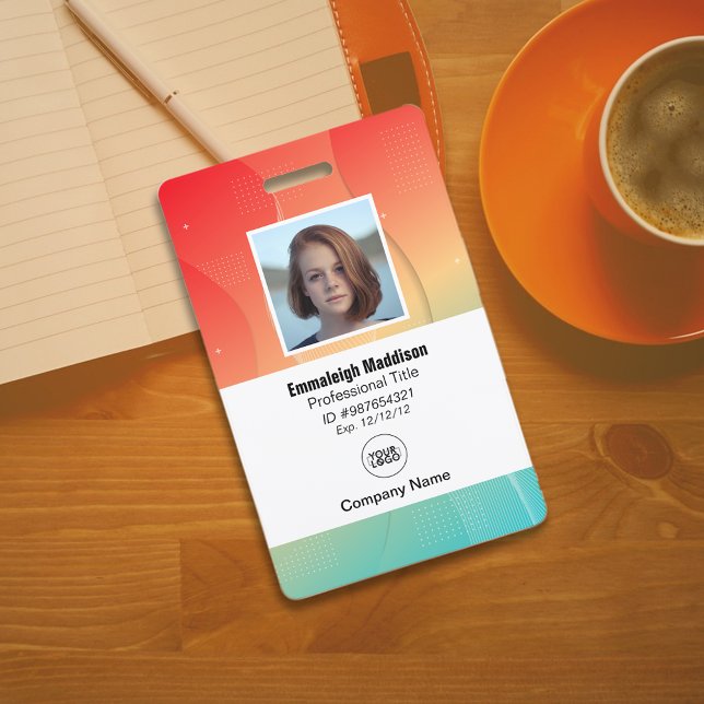 Modern Abstract Company Employee Id | Gradient Badge (Creator Uploaded)