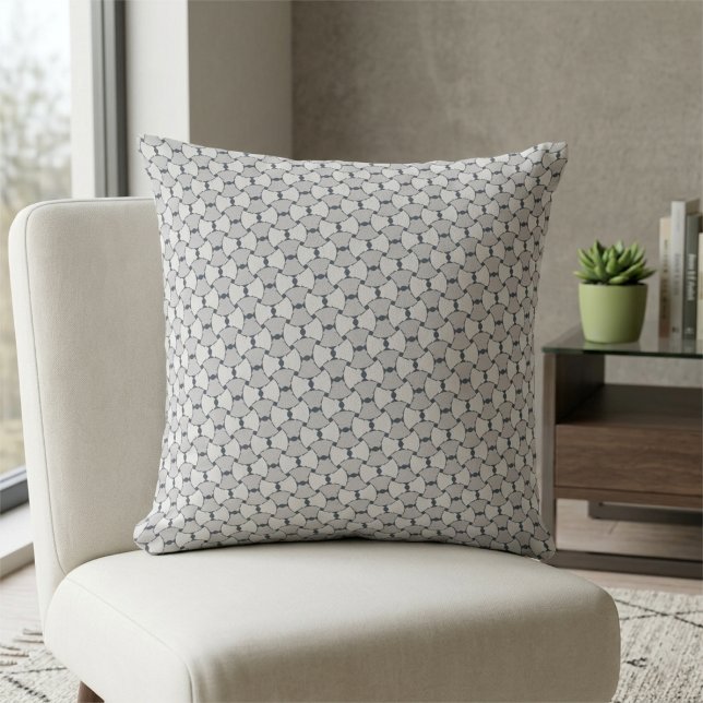 Modern Abstract Concentric Arc Geometric Pattern Cushion (Creator Uploaded)