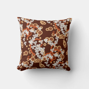 Modern Abstract Confetti Print, Chocolate Brown Cushion
