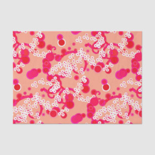 Modern Abstract Confetti Print, Coral and Fuchsia Tissue Paper