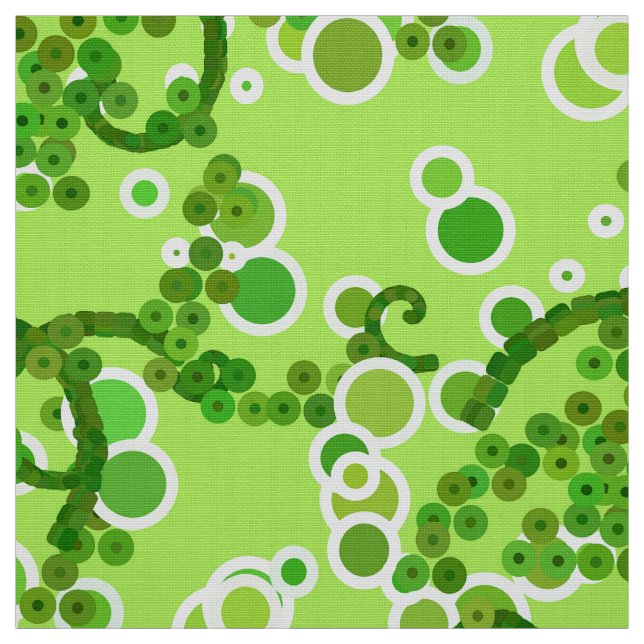 Modern Abstract Confetti Print, Lime Green Fabric (Swatch)