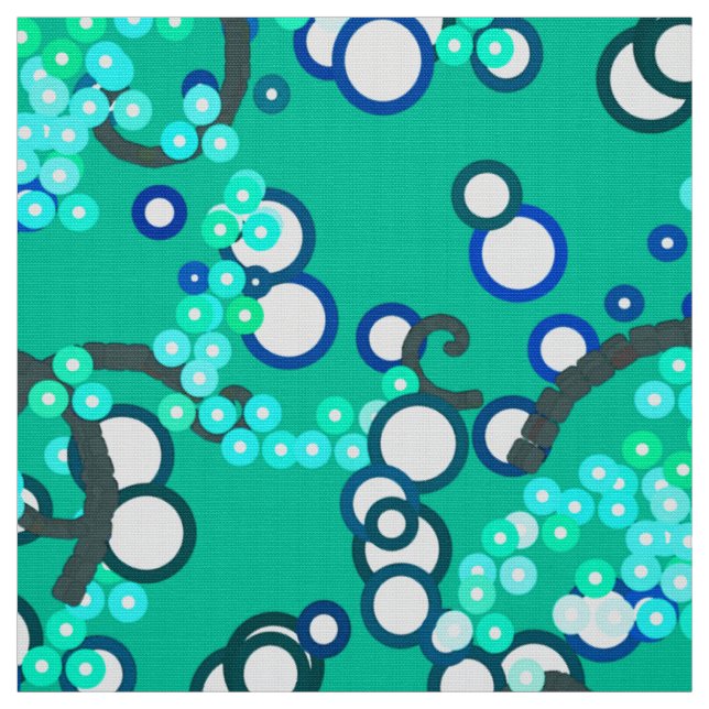 Modern Abstract Confetti Print, Turquoise Fabric (Swatch)