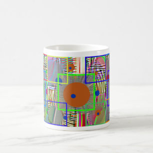 Modern Abstract: Country Digital, Folk Art Coffee Mug
