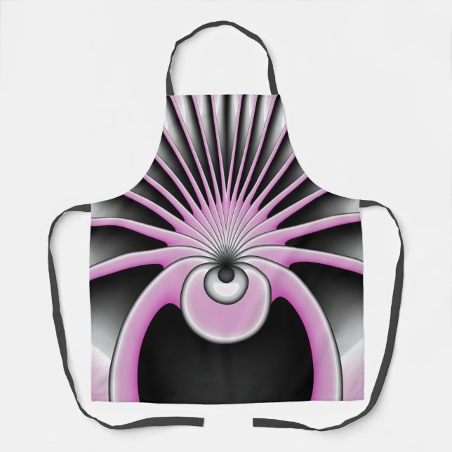 Modern Abstract Crazy Fractal Art Pattern Apron (Front)
