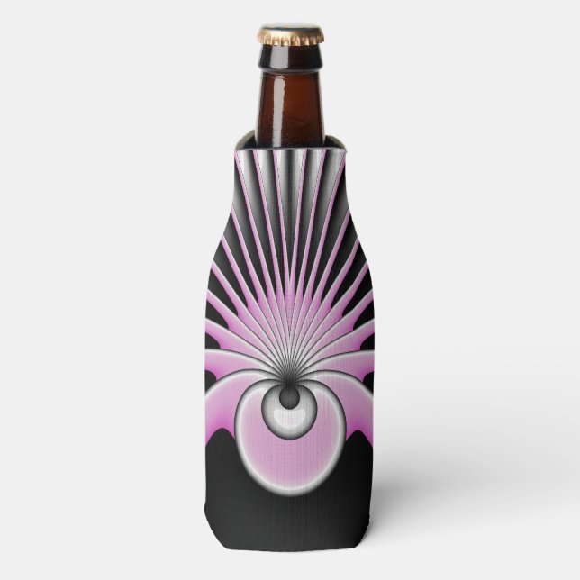Modern Abstract Crazy Fractal Art Pattern Bottle Cooler (Bottle Front)