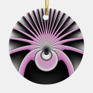 Modern Abstract Crazy Fractal Art Pattern Ceramic Ornament