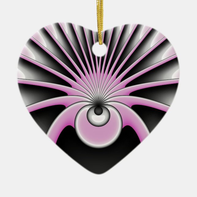 Modern Abstract Crazy Fractal Art Pattern Ceramic Ornament (Front)
