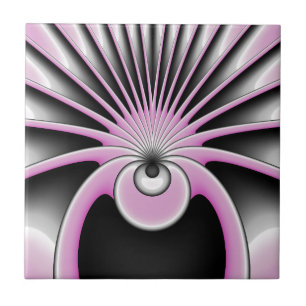 Modern Abstract Crazy Fractal Art Pattern Ceramic Tile
