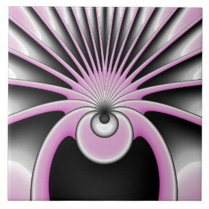 Modern Abstract Crazy Fractal Art Pattern Ceramic Tile