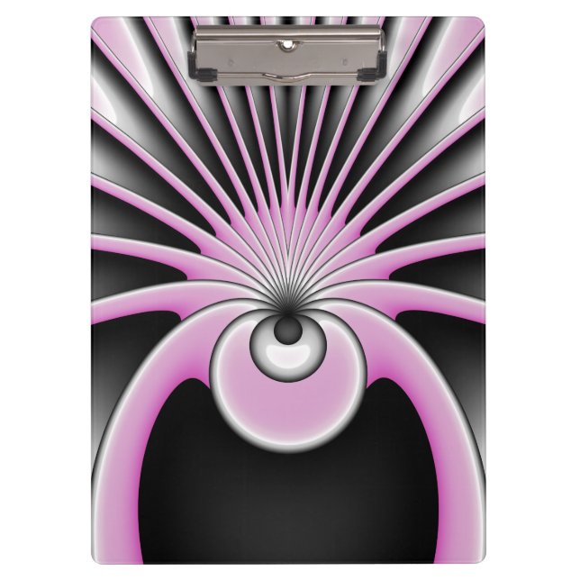 Modern Abstract Crazy Fractal Art Pattern Clipboard (Front)