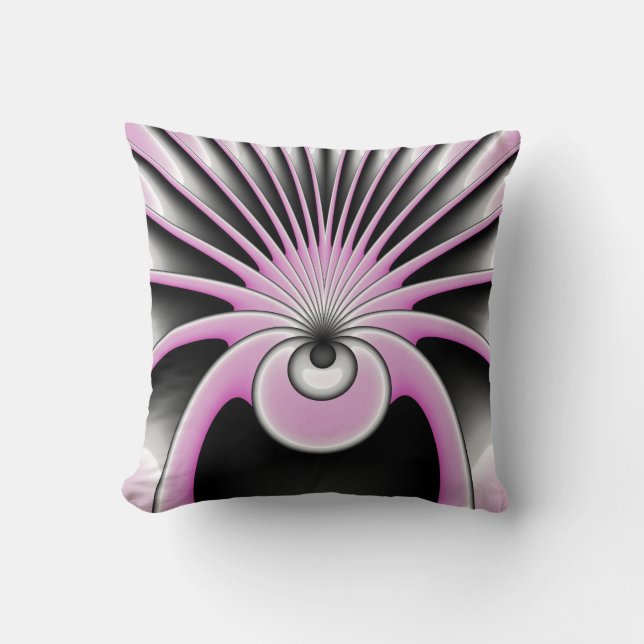 Modern Abstract Crazy Fractal Art Pattern Cushion (Front)