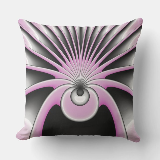 Modern Abstract Crazy Fractal Art Pattern Cushion (Front)