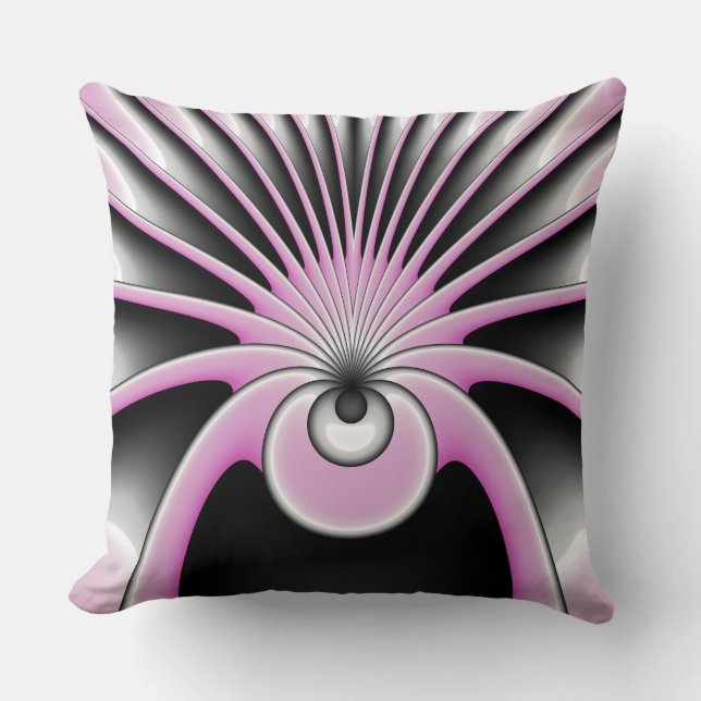 Modern Abstract Crazy Fractal Art Pattern Cushion (Front)
