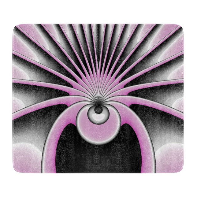Modern Abstract Crazy Fractal Art Pattern Cutting Board (Front)
