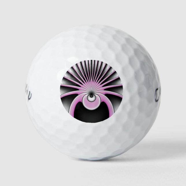 Modern Abstract Crazy Fractal Art Pattern Golf Balls (Front)