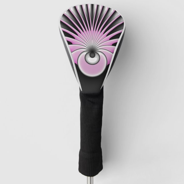Modern Abstract Crazy Fractal Art Pattern Golf Head Cover (Front)
