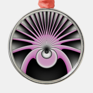 Modern Abstract Crazy Fractal Art Pattern Metal Ornament