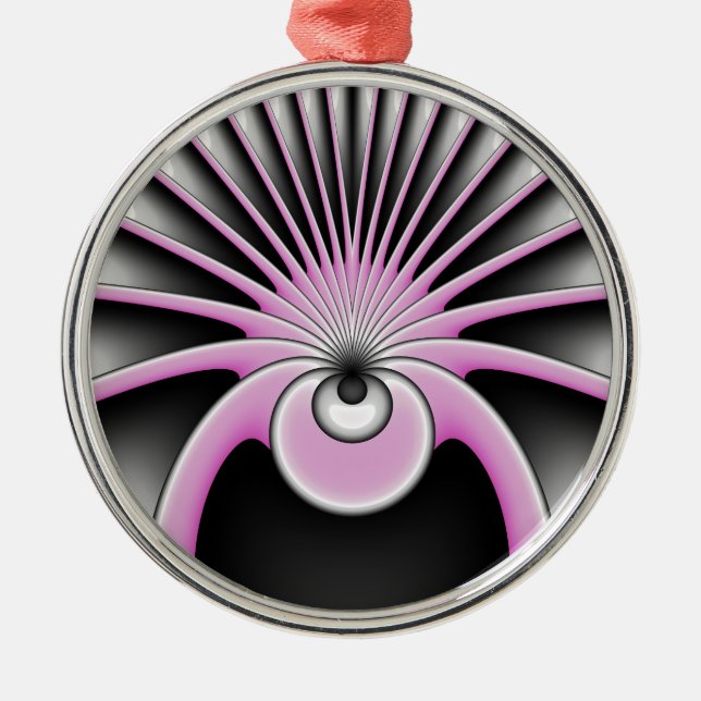 Modern Abstract Crazy Fractal Art Pattern Metal Ornament (Front)