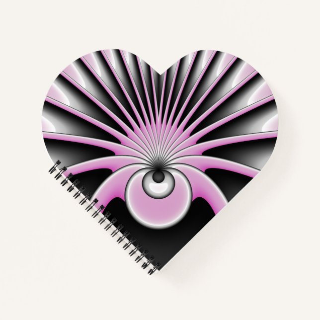 Modern Abstract Crazy Fractal Art Pattern Notebook (Front)