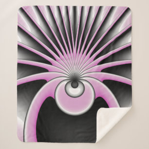 Modern Abstract Crazy Fractal Art Pattern Sherpa Blanket