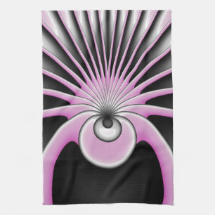 Modern Abstract Crazy Fractal Art Pattern Tea Towel