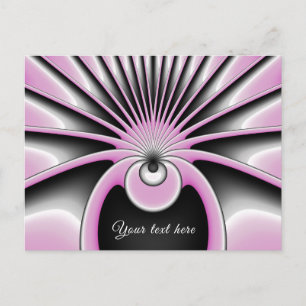 Modern Abstract Crazy Fractal Art Pattern Text Postcard