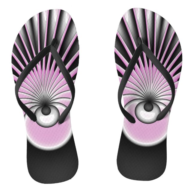 Modern Abstract Crazy Fractal Art Pattern Thongs (Footbed)