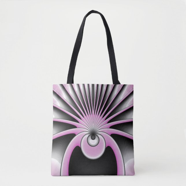 Modern Abstract Crazy Fractal Art Pattern Tote Bag (Front)