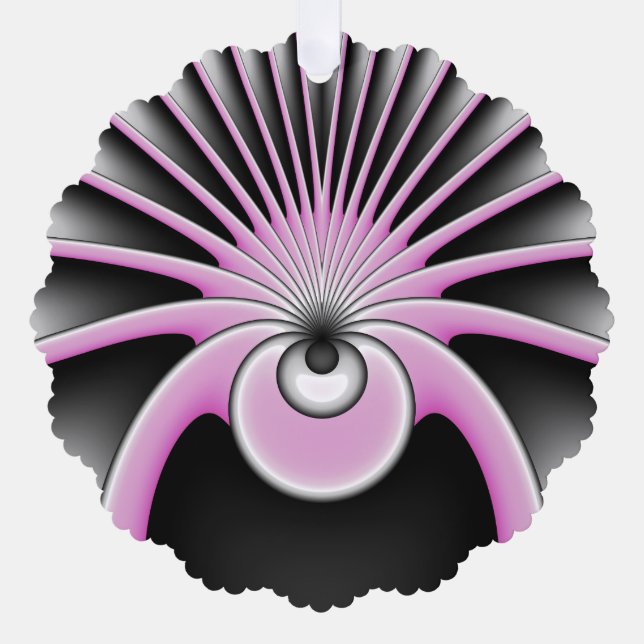 Modern Abstract Crazy Fractal Art Pattern Tree Decoration Card (Front)