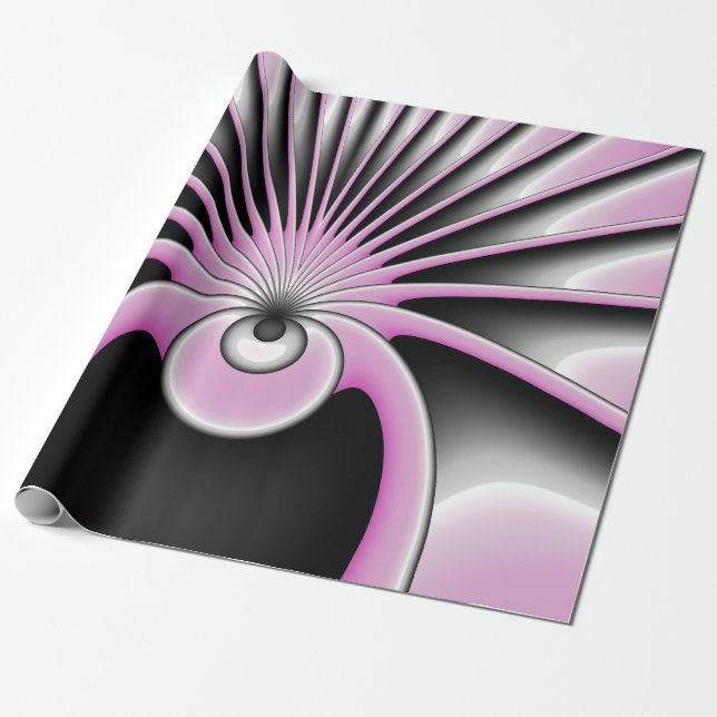 Modern Abstract Crazy Fractal Art Pattern Wrapping Paper (Unrolled)