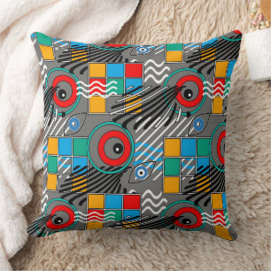 Modern abstract creative multi-coloured pattern cushion