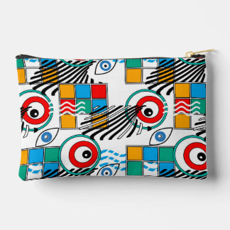 Modern abstract creative multicolored pattern accessory pouch