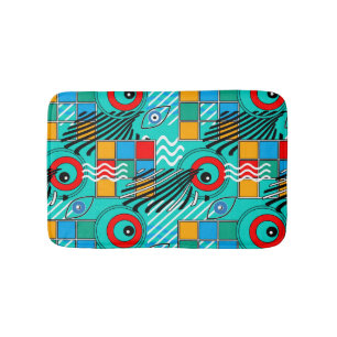 Modern abstract creative multicolored pattern bath mat