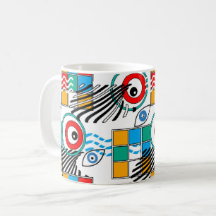 Modern abstract creative multicolored pattern coffee mug