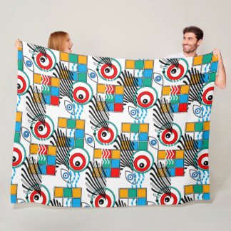 Modern abstract creative multicolored pattern fleece blanket