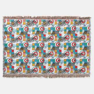 Modern abstract creative multicolored pattern throw blanket