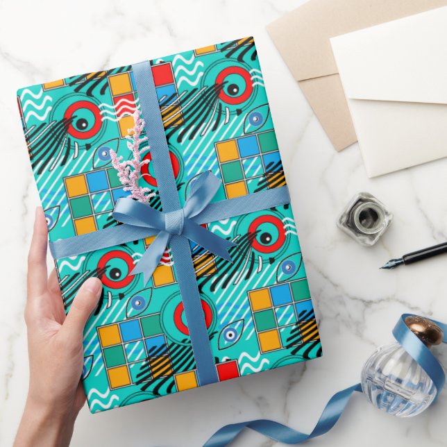 Modern abstract creative multicolored pattern wrapping paper (Gifting)