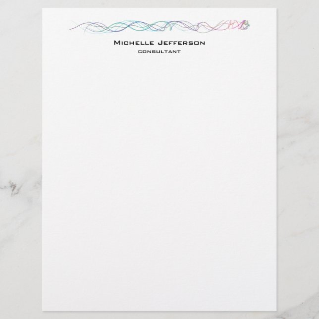 Modern Abstract Curves Modern Style Trendy Custom Letterhead (Front)