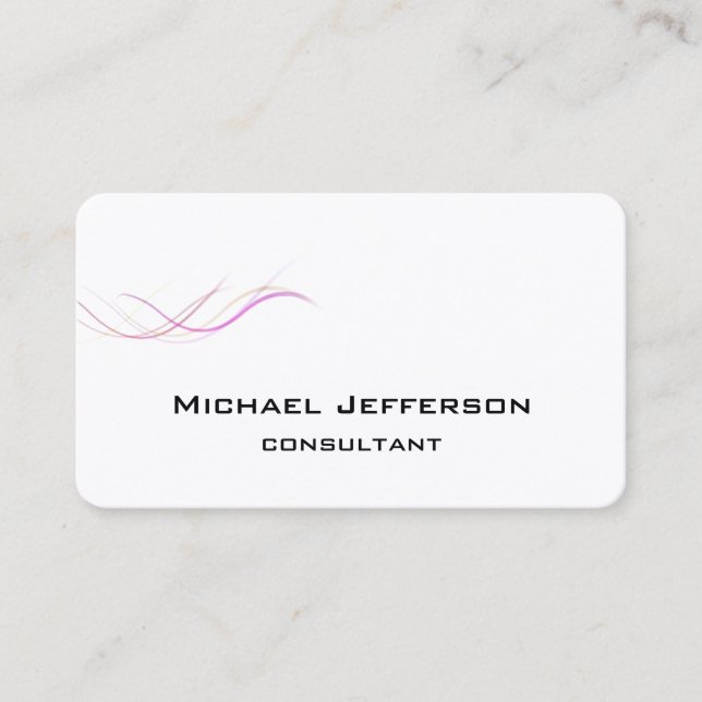 Modern Abstract Curves Stylish Trendy Business Card (Front)